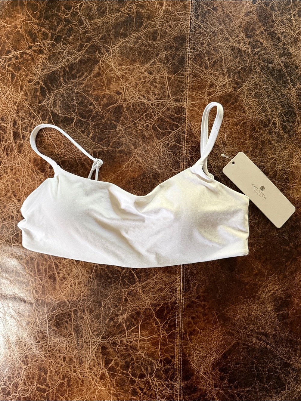 CRZ YOGA White Seamless Lightweight Crop Sports Bralette